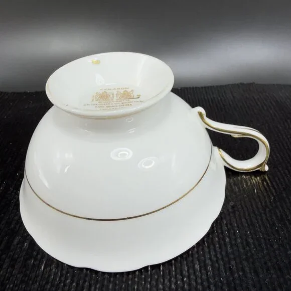 Antique Paragon Cabbage Rose Tea Cup and Saucer Set Heavy Gold Pattern England